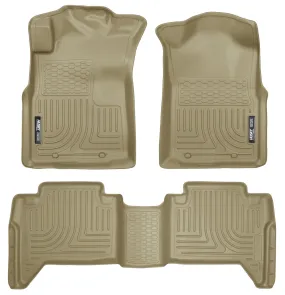 2005-2015 Toyota Tacoma Double Cab Front & 2nd Seat Floor Liners - Tan