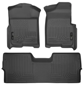 2009-2014 Ford F150 Crew Cab Front & 2nd Seat Floor Liners - Black