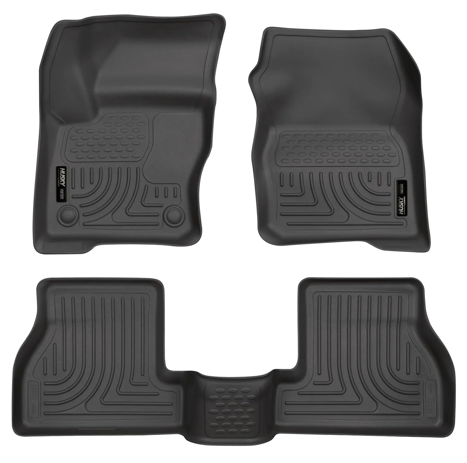 2012-2014 Ford Focus Front & 2nd Seat Floor Liners - Black