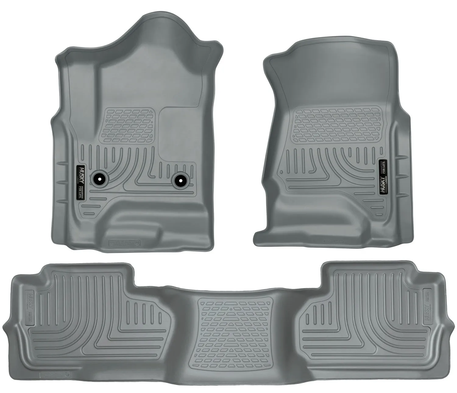 2014-2015 Chevy Silverado / GMC Sierra Extended Cab Front & 2nd Seat Floor Liners-Grey