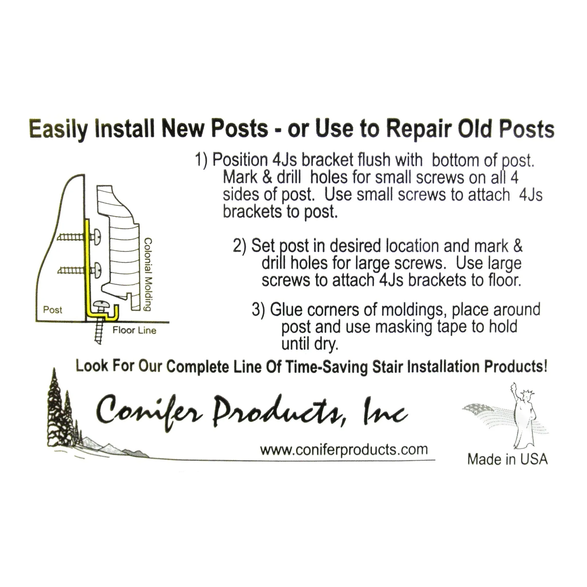 4Js Newel Post Mounting System