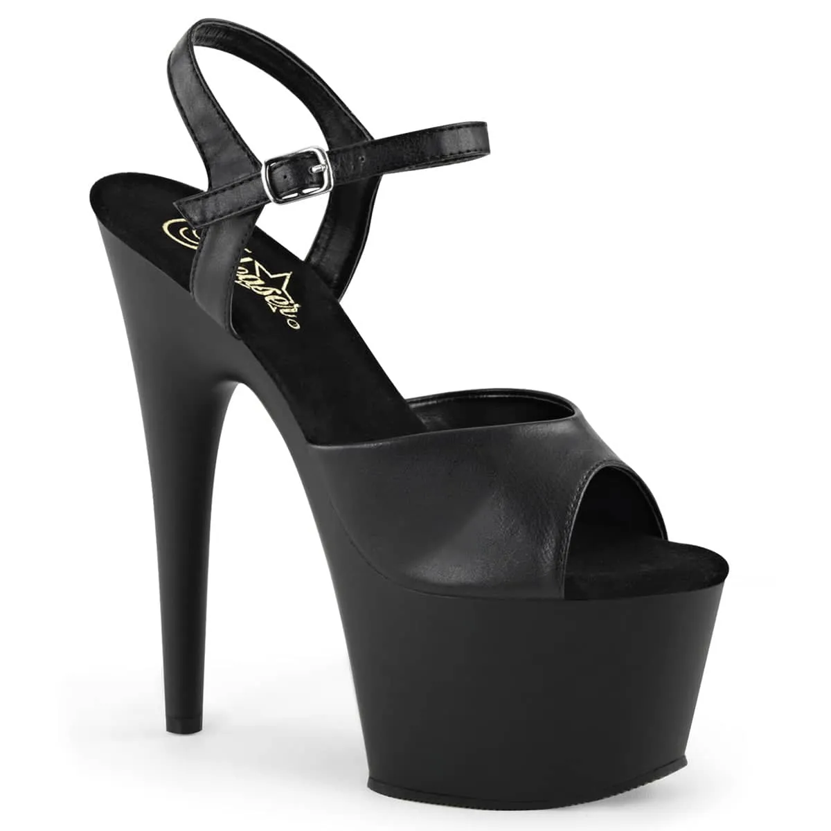 ADORE-709 Black Ankle Peep Toe High Heel