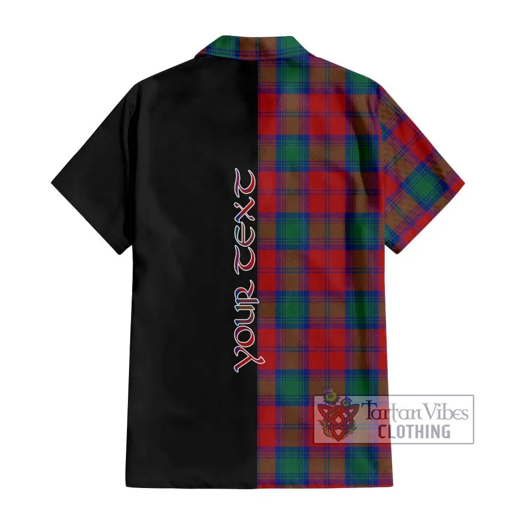 Affleck Tartan Short Sleeve Button Shirt with Family Crest and Half Of Me Style