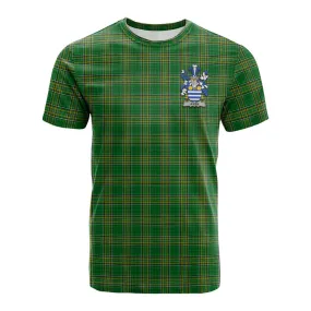 Aiken Irish Clan Tartan Cotton T-shirt with Coat of Arms