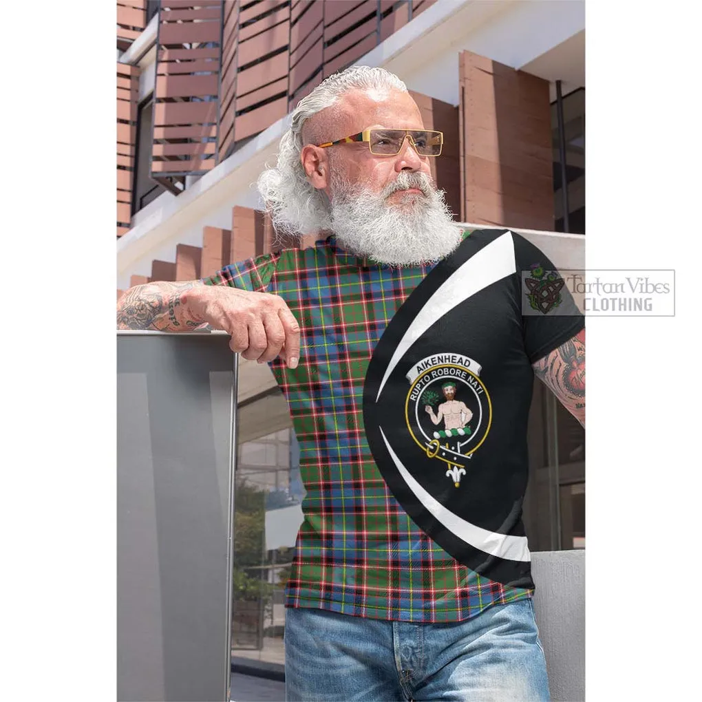 Aikenhead Tartan Cotton T-shirt with Family Crest Circle Style