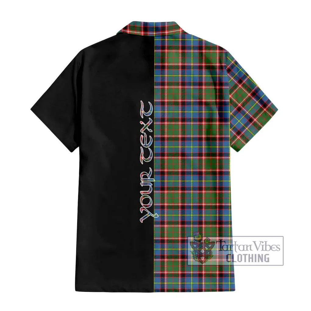 Aikenhead Tartan Short Sleeve Button Shirt with Family Crest and Half Of Me Style