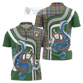 Aikenhead Tartan Zipper Polo Shirt with Epic Bagpipe Style