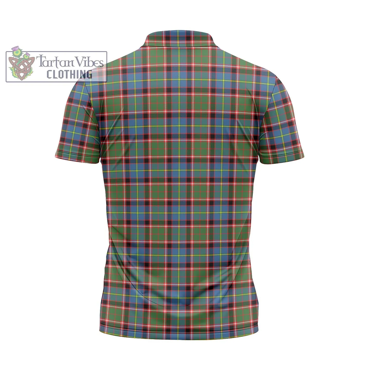 Aikenhead Tartan Zipper Polo Shirt with Family Crest