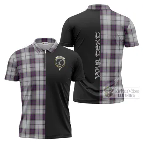 Alexander of Menstry Dress Tartan Zipper Polo Shirt with Family Crest and Half Of Me Style