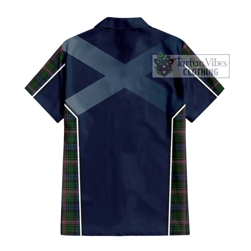 Allison Tartan Short Sleeve Button Shirt with Family Crest and Lion Rampant Vibes Sport Style