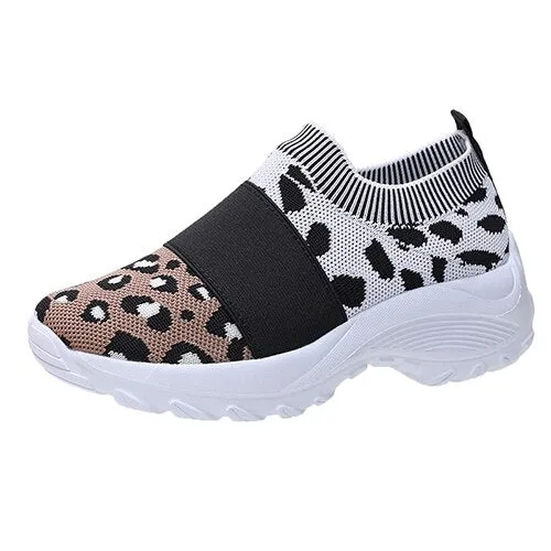 Amozae-Back To School   Women Mesh Breathable Sneakers Woman Leopard Vulcanized 2024 Ladies Tennis Shoes Women's Casual Flats Female Loafers Plus Size