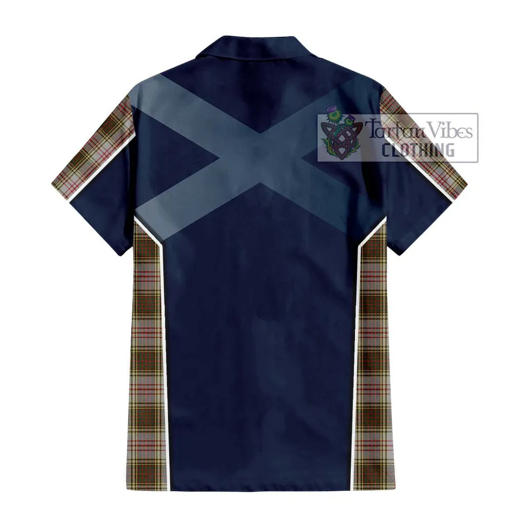 Anderson Dress Tartan Short Sleeve Button Shirt with Family Crest and Lion Rampant Vibes Sport Style