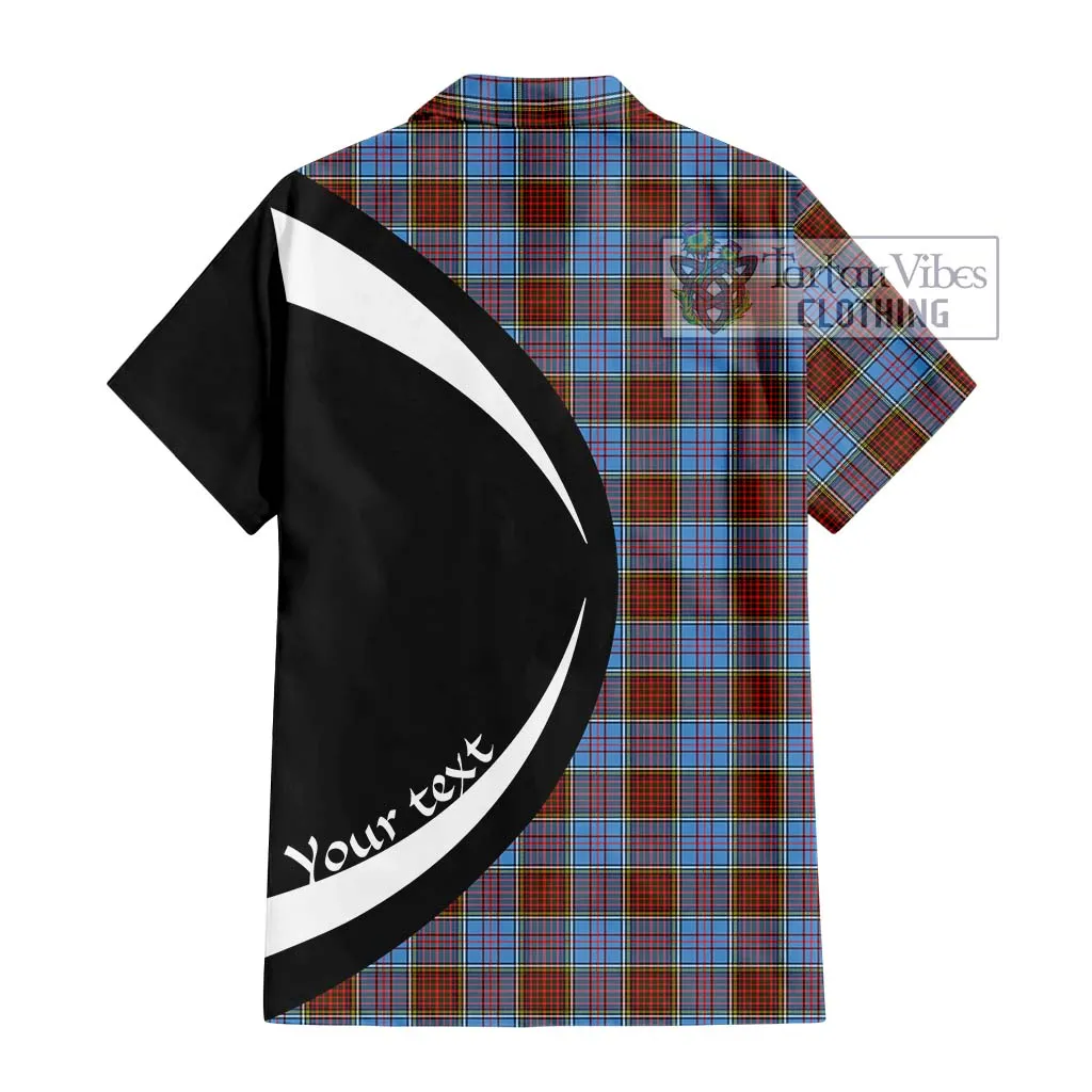 Anderson Modern Tartan Short Sleeve Button Up with Family Crest Circle Style