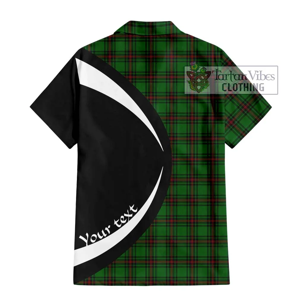 Anstruther Tartan Short Sleeve Button Up with Family Crest Circle Style