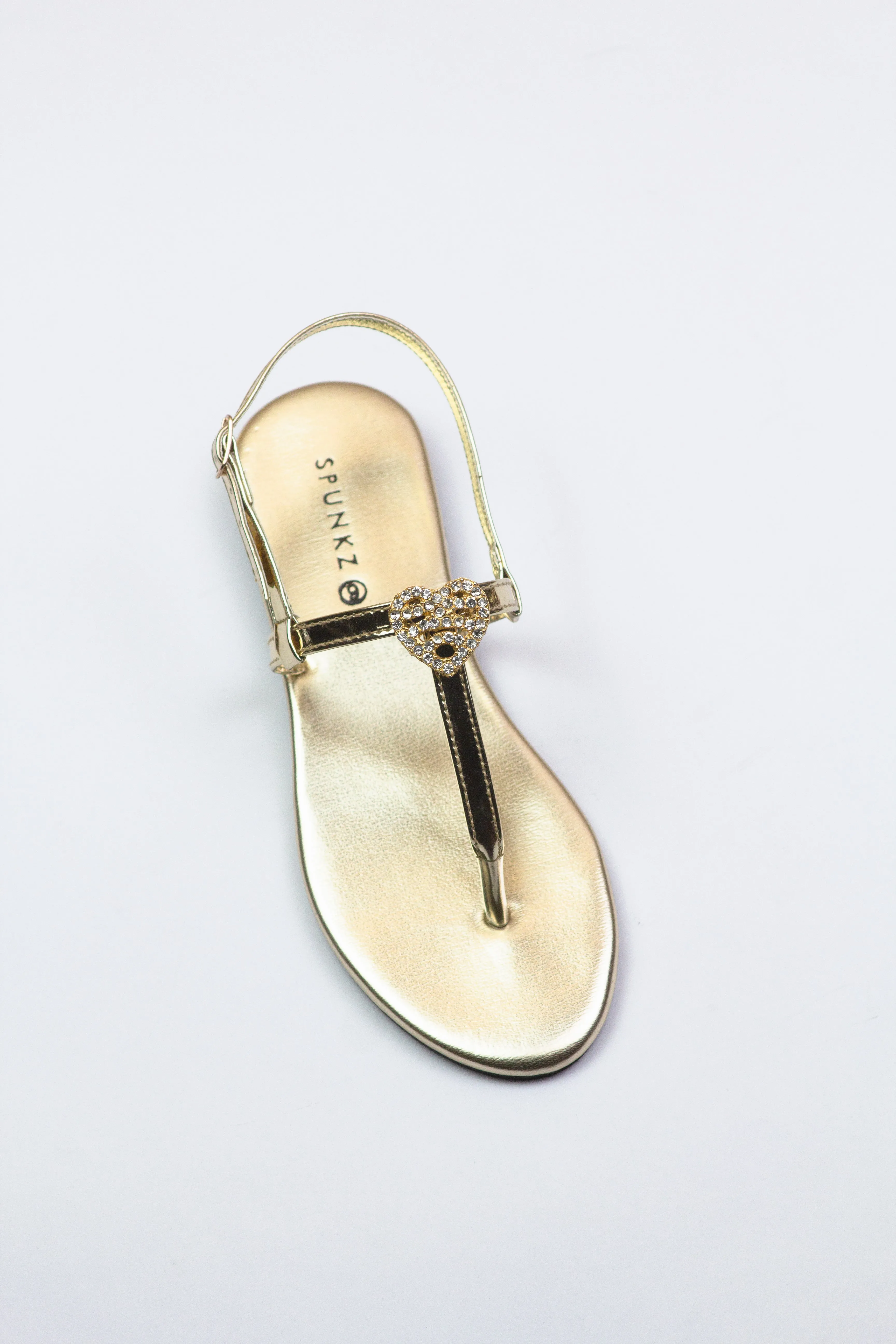 Anya Metallic Gold Strap Flip Flop Flat Thong Sandals