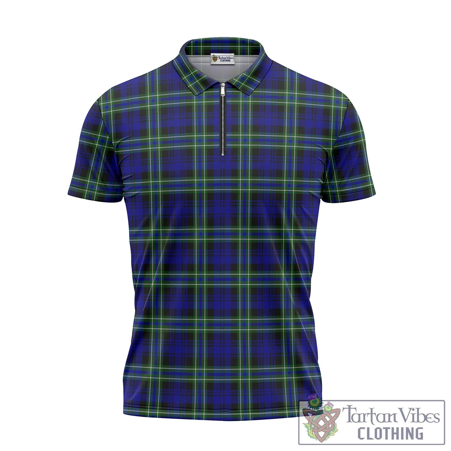 Arbuthnot Modern Tartan Zipper Polo Shirt