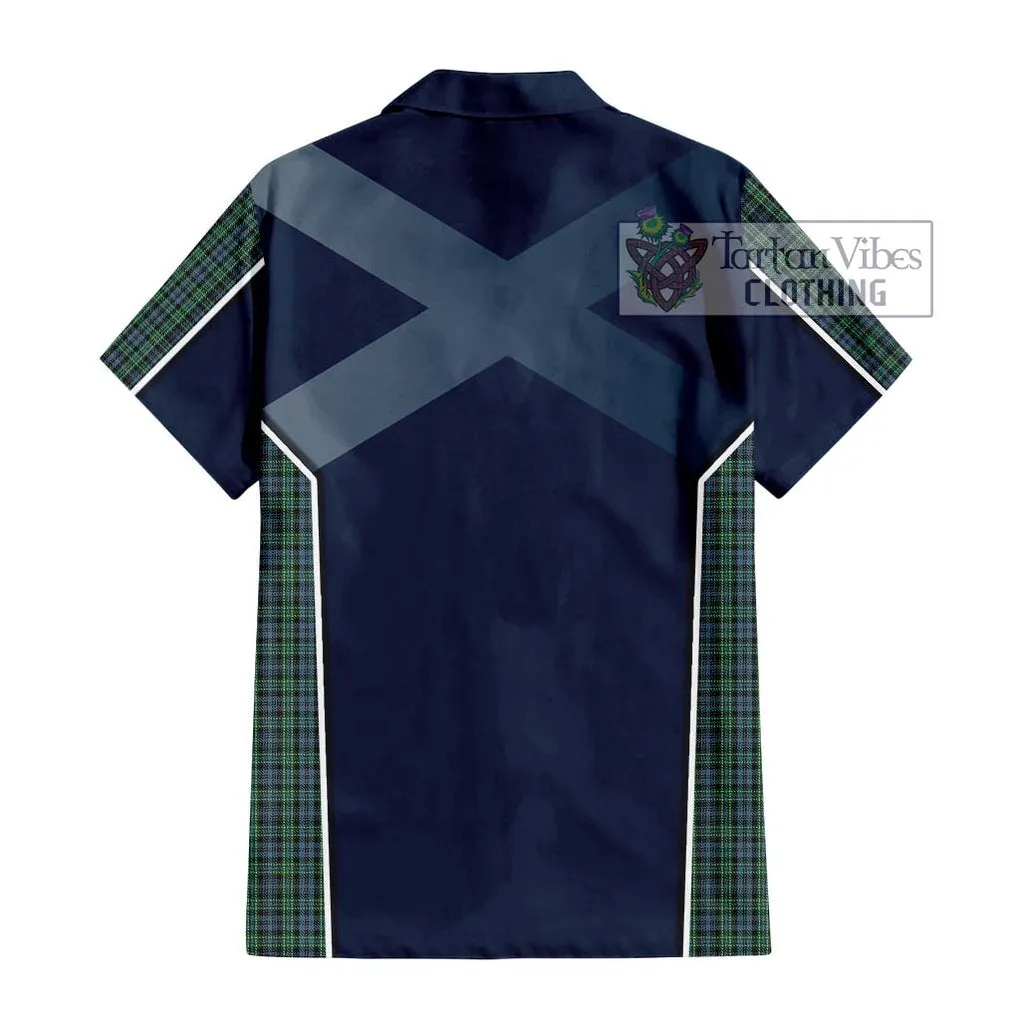 Arbuthnot Tartan Short Sleeve Button Shirt with Family Crest and Lion Rampant Vibes Sport Style