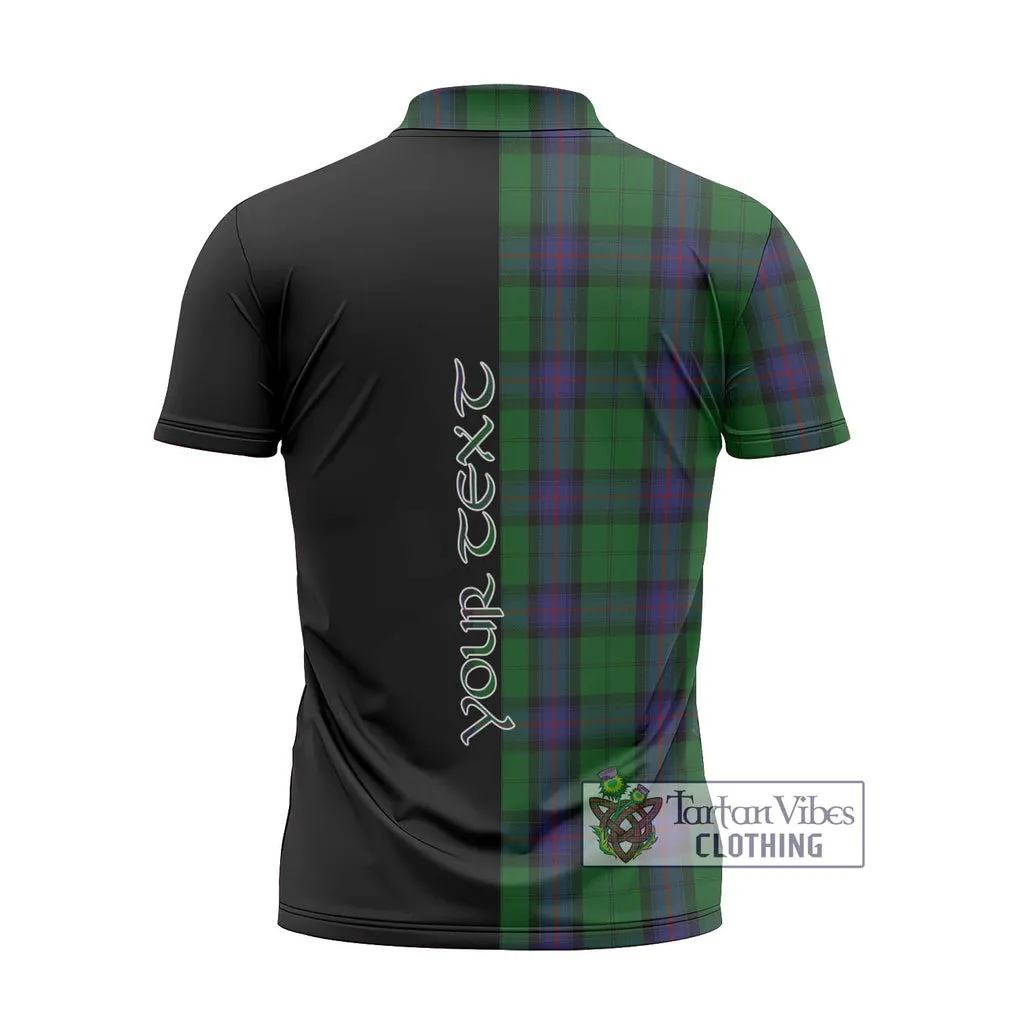 Armstrong Tartan Zipper Polo Shirt with Family Crest and Half Of Me Style