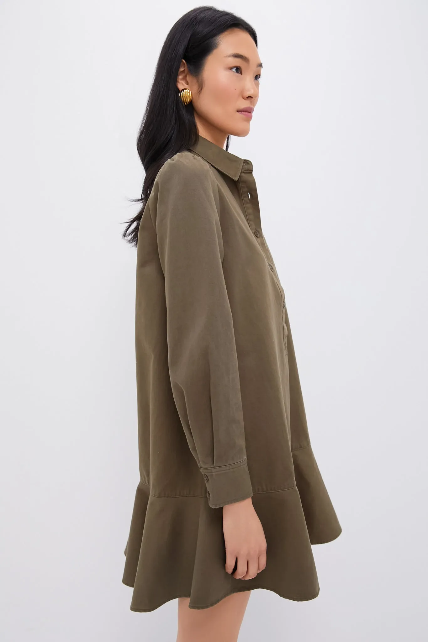 Army Green Chino Callahan Shirt Dress