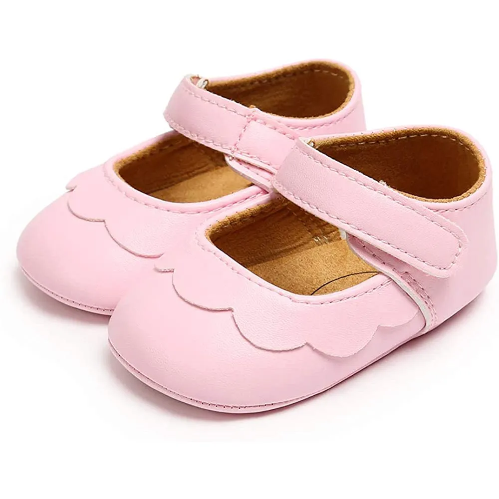 Baby Girls Mary Jane Flats Non-Slip Toddler First Walkers Princess Dress Shoes