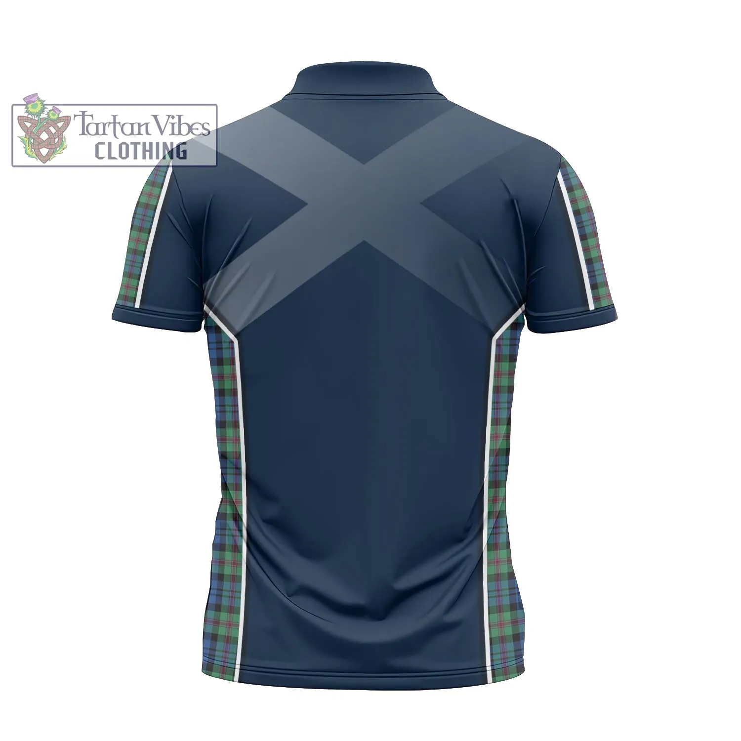 Baird Ancient Tartan Zipper Polo Shirt with Family Crest and Scottish Thistle Vibes Sport Style