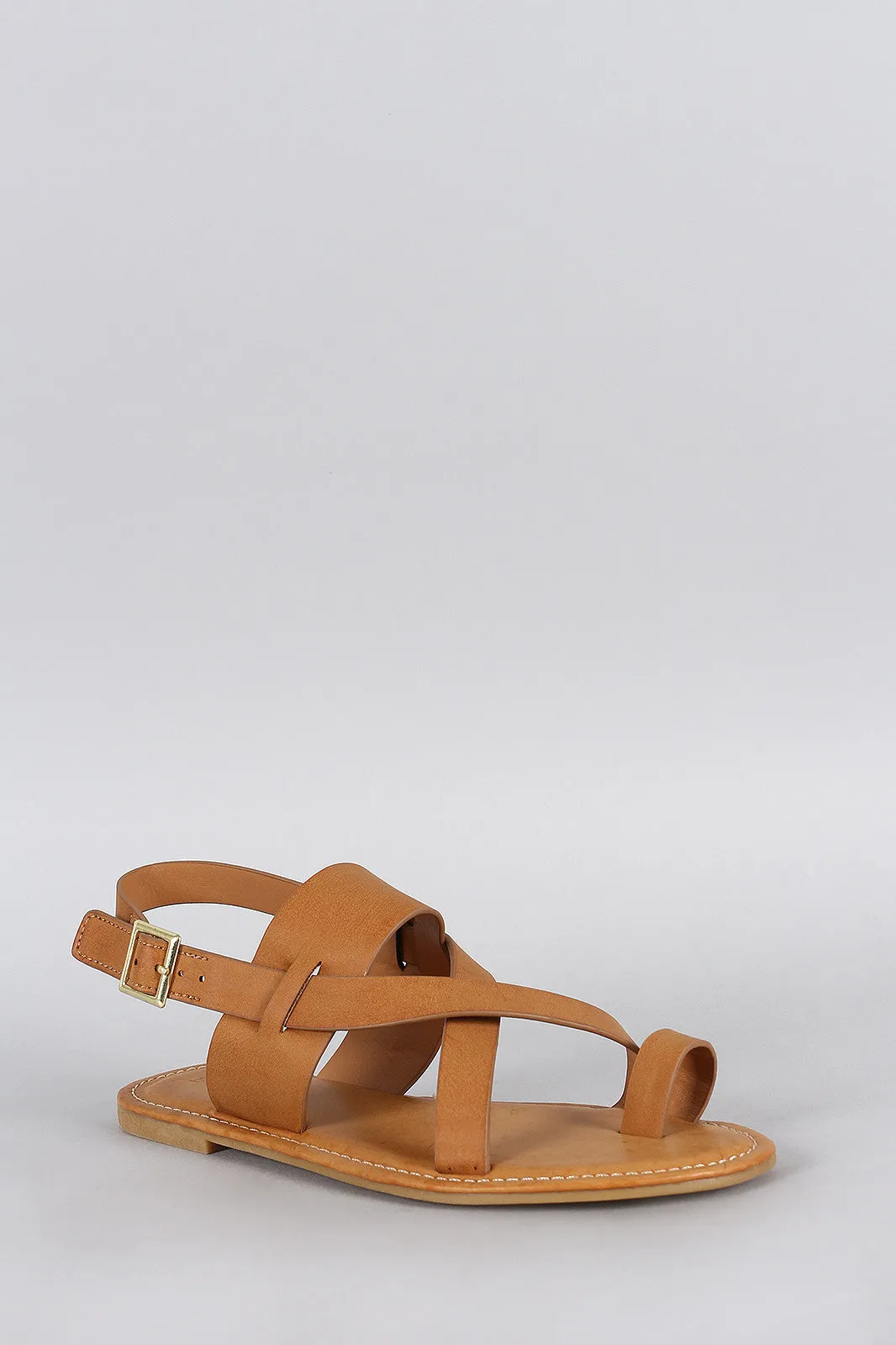 Bamboo Toe Ring Slingback Flat Sandal