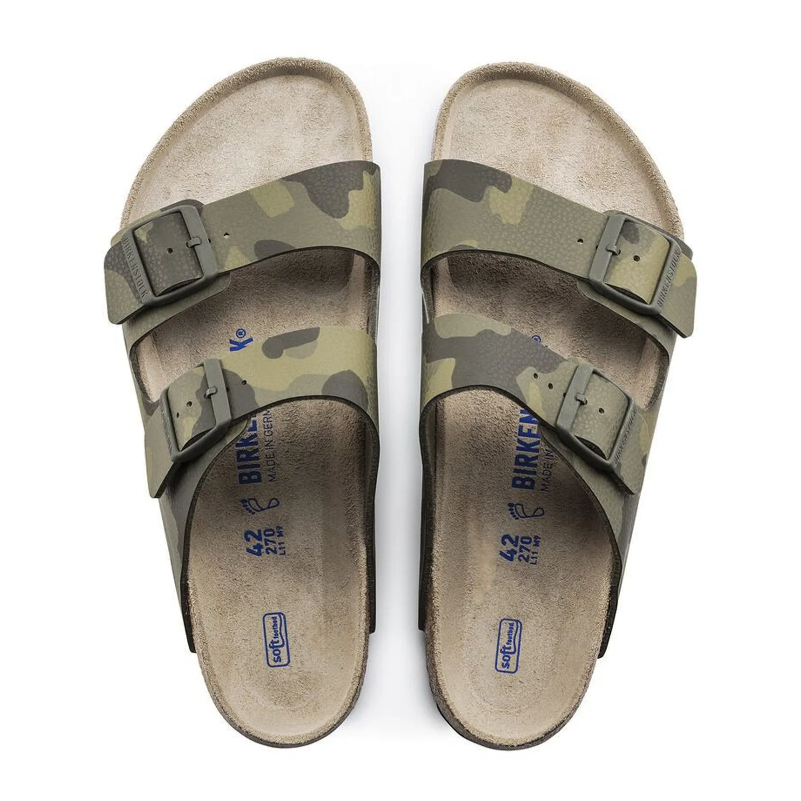 Birkenstock Arizona Soft Footbed Slide Sandal (Women) - Desert Soil Camo Green Birko-Flor