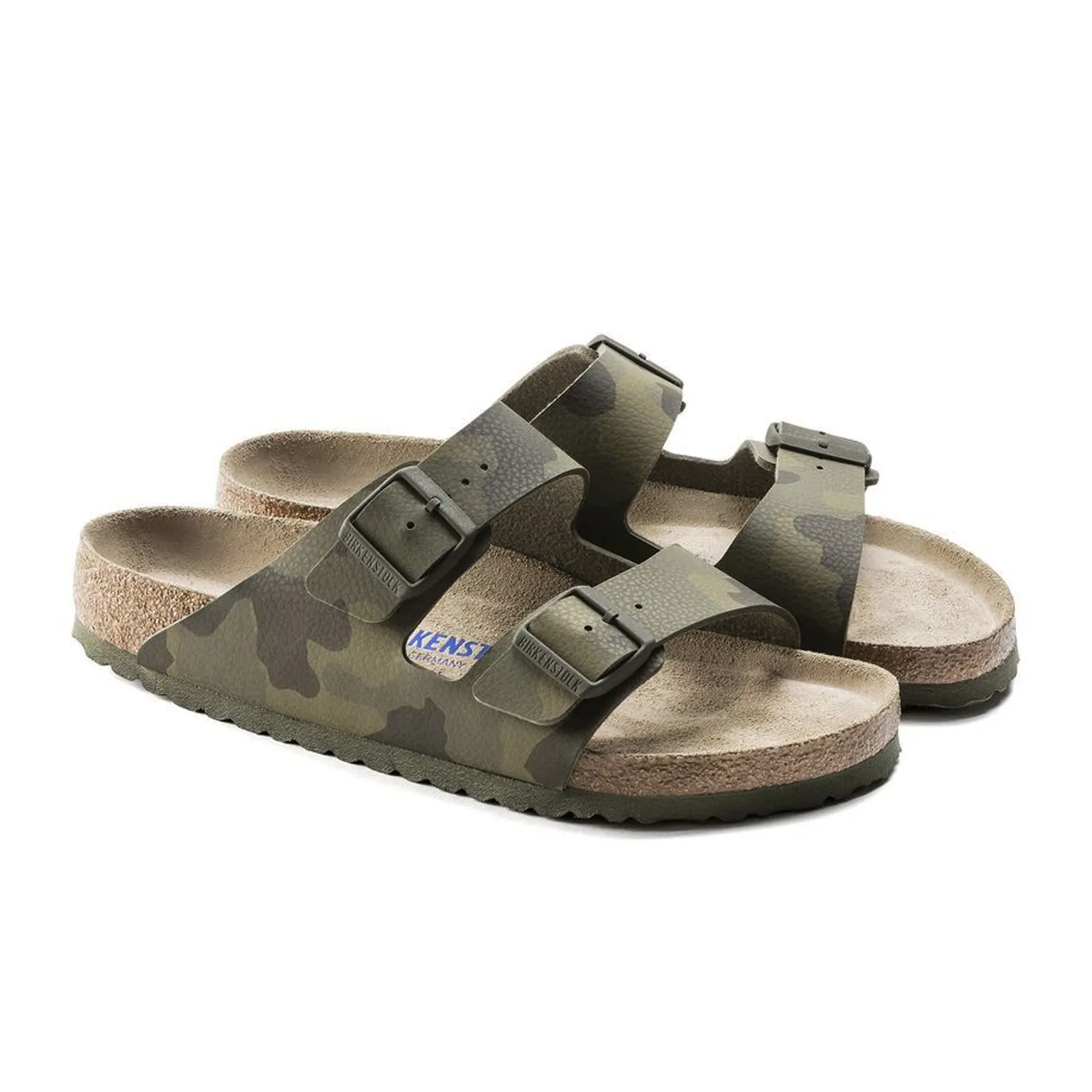 Birkenstock Arizona Soft Footbed Slide Sandal (Women) - Desert Soil Camo Green Birko-Flor