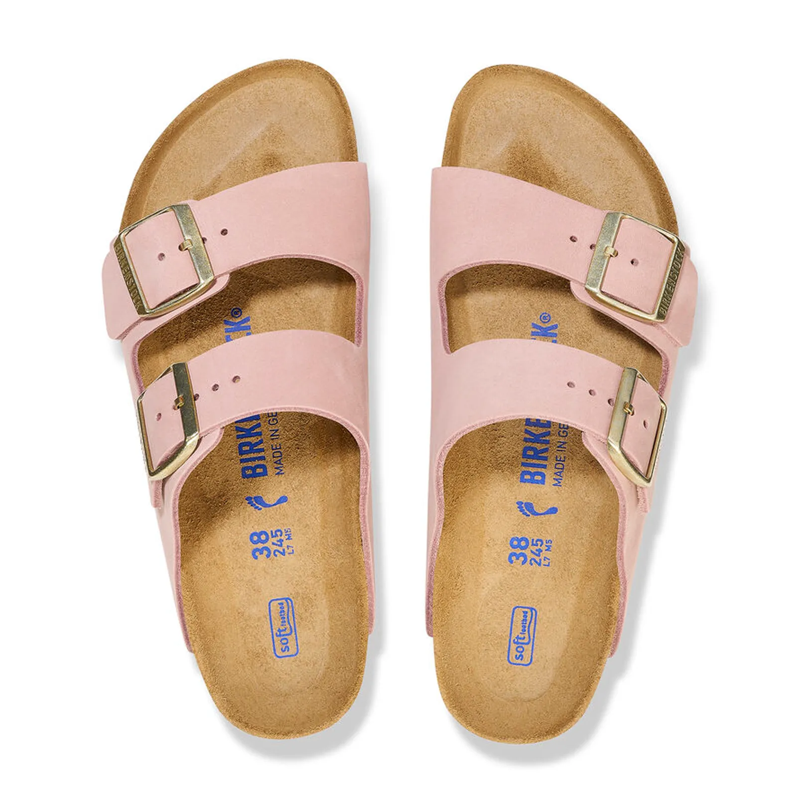 Birkenstock Arizona Soft Footbed Slide Sandal (Women) - Soft Pink Nubuck