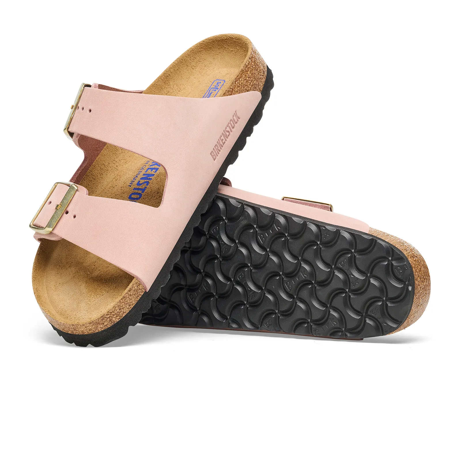 Birkenstock Arizona Soft Footbed Slide Sandal (Women) - Soft Pink Nubuck