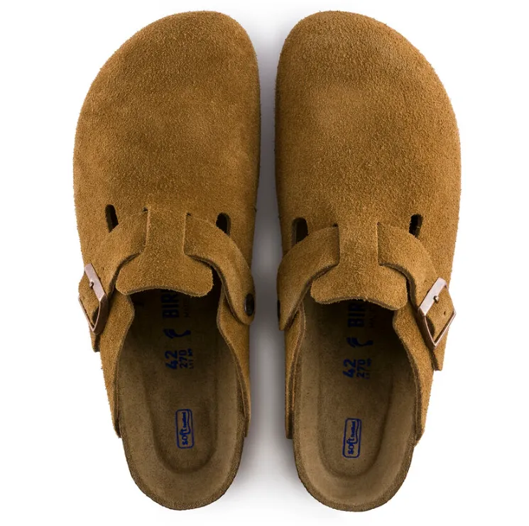 Birkenstock Boston Soft Footbed Suede Mink - Narrow Fit