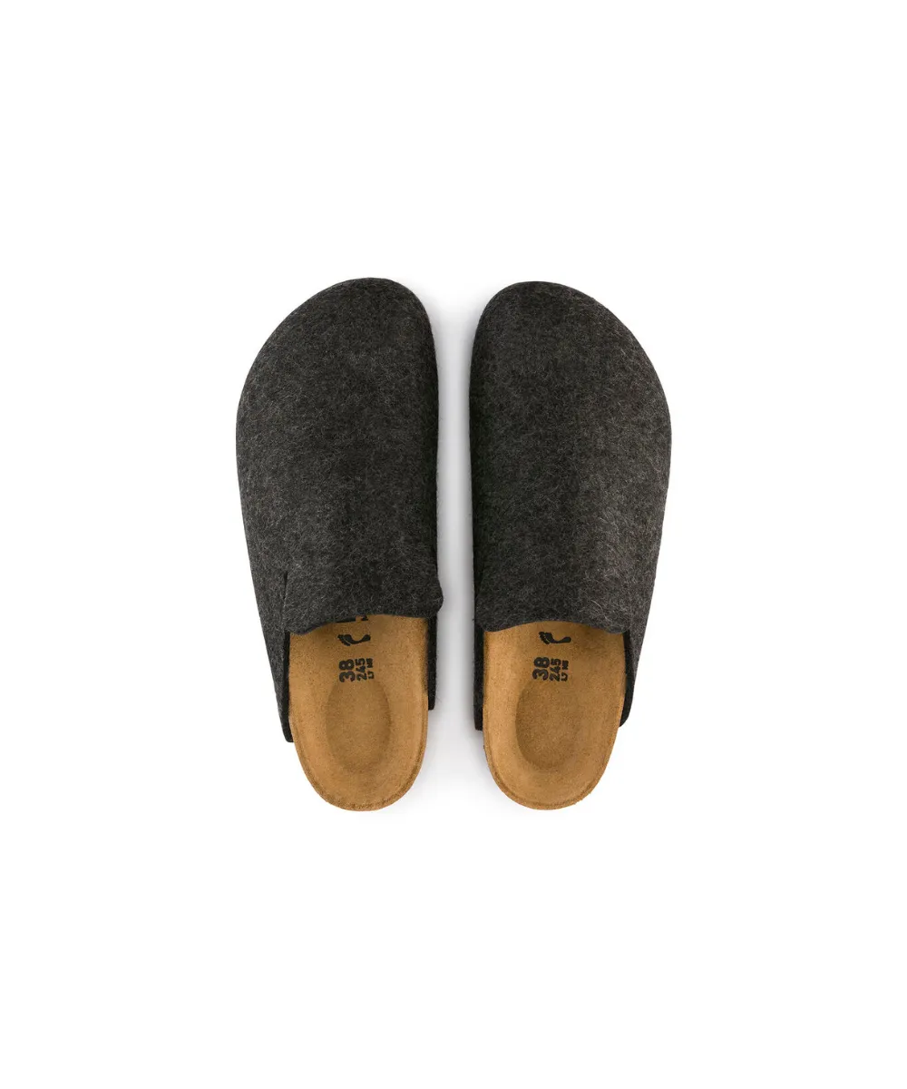 BIRKENSTOCK DAVOS WOOL FELT LOAFERS IN ANTHRACITECITE