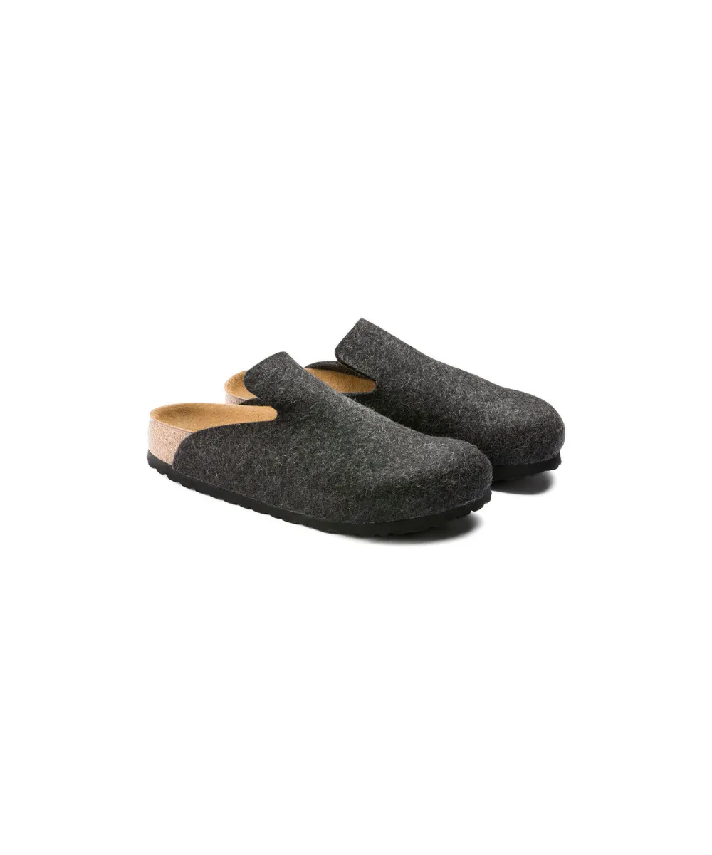 BIRKENSTOCK DAVOS WOOL FELT LOAFERS IN ANTHRACITECITE