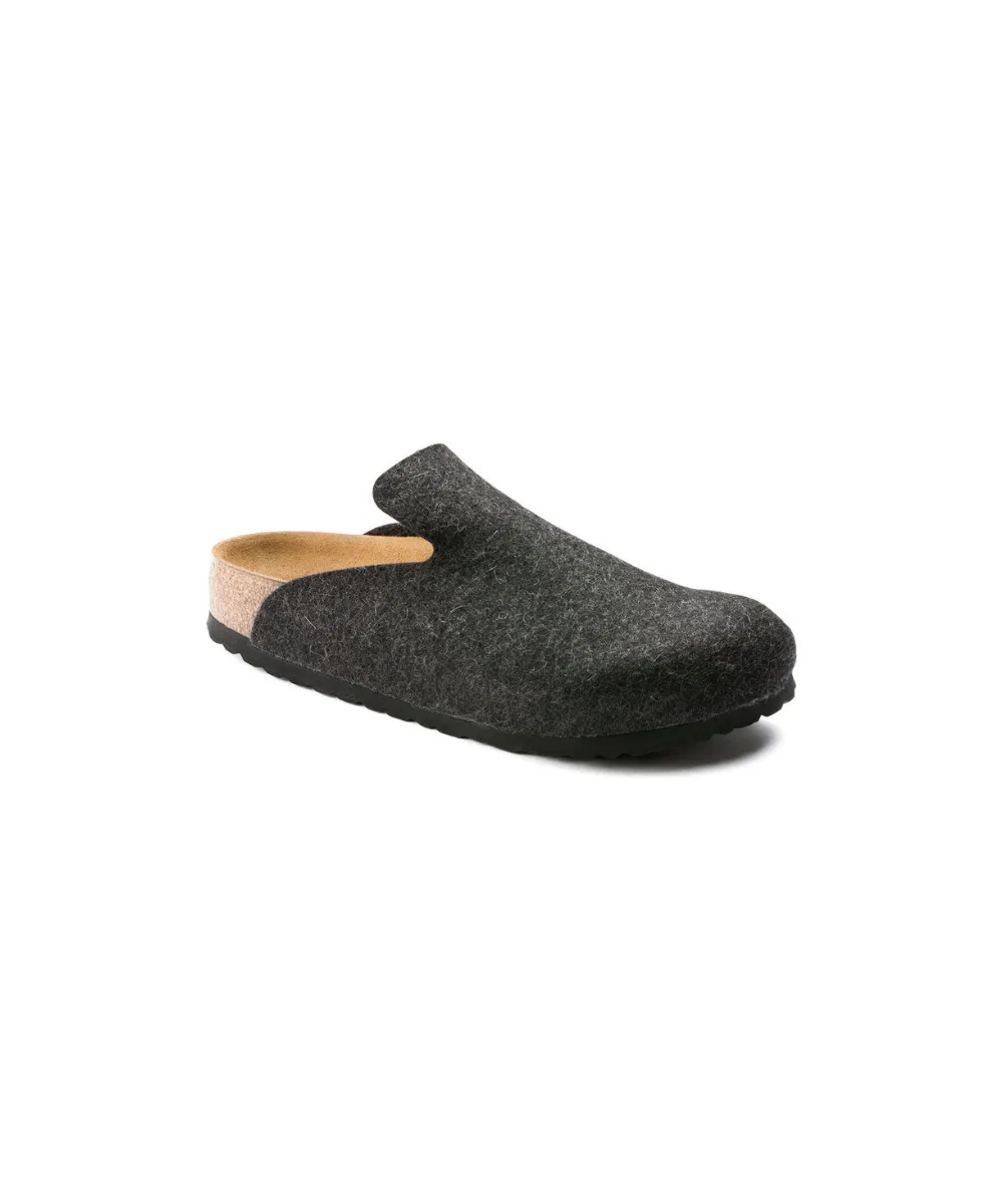 BIRKENSTOCK DAVOS WOOL FELT LOAFERS IN ANTHRACITECITE