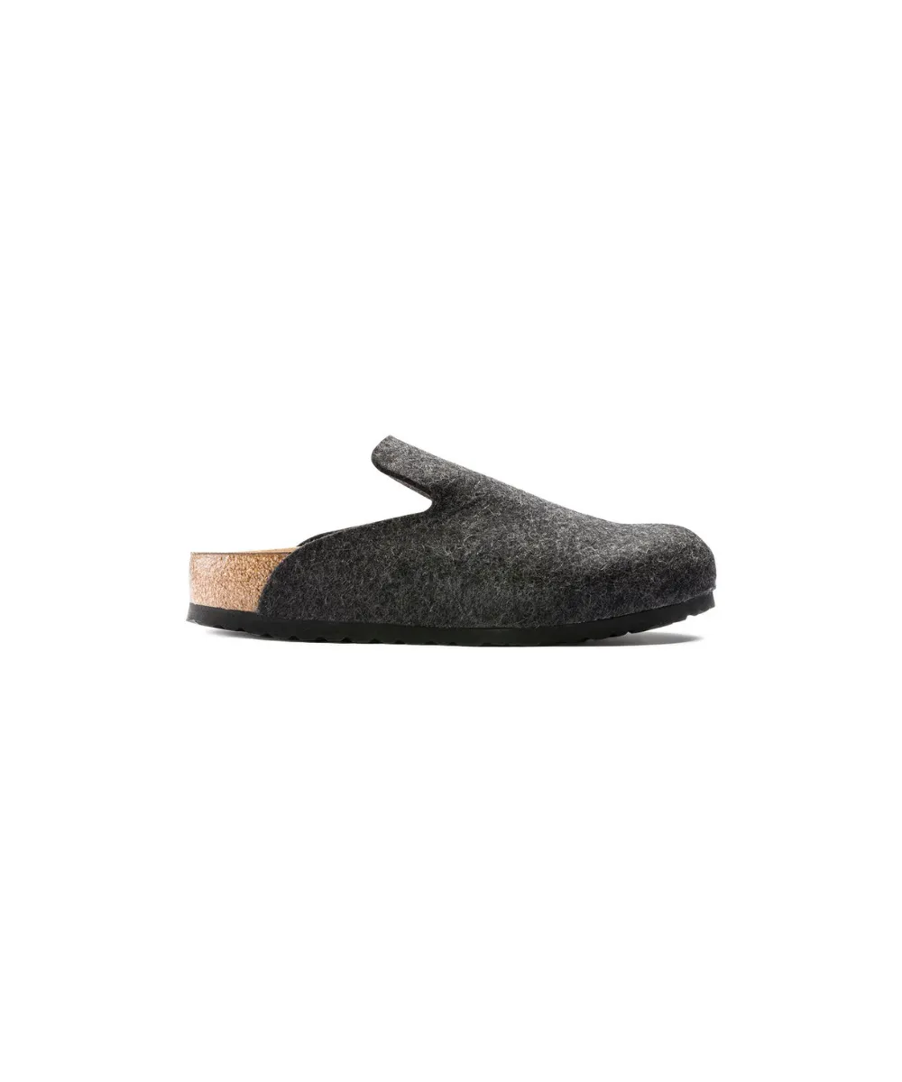 BIRKENSTOCK DAVOS WOOL FELT LOAFERS IN ANTHRACITECITE