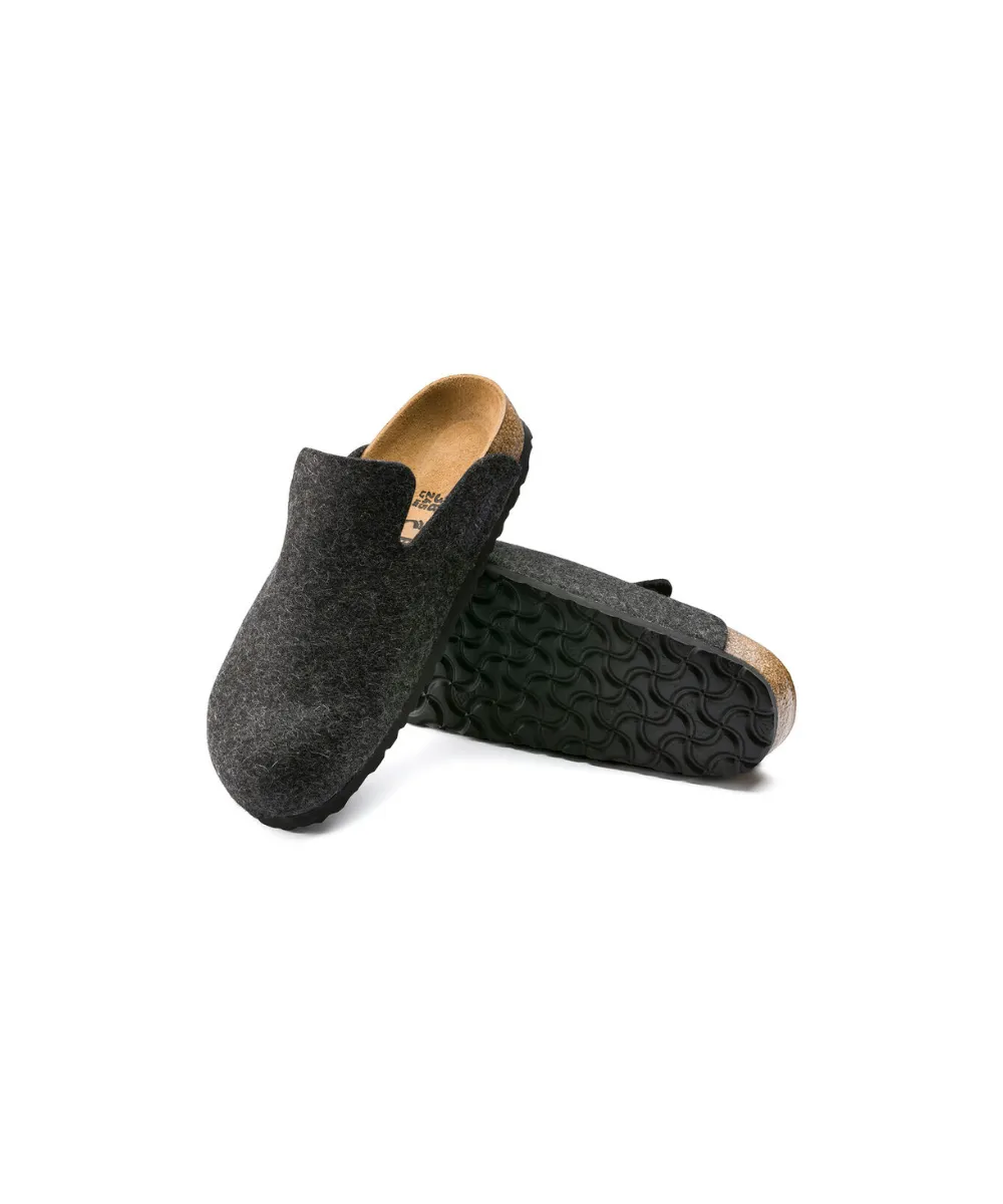 BIRKENSTOCK DAVOS WOOL FELT LOAFERS IN ANTHRACITECITE