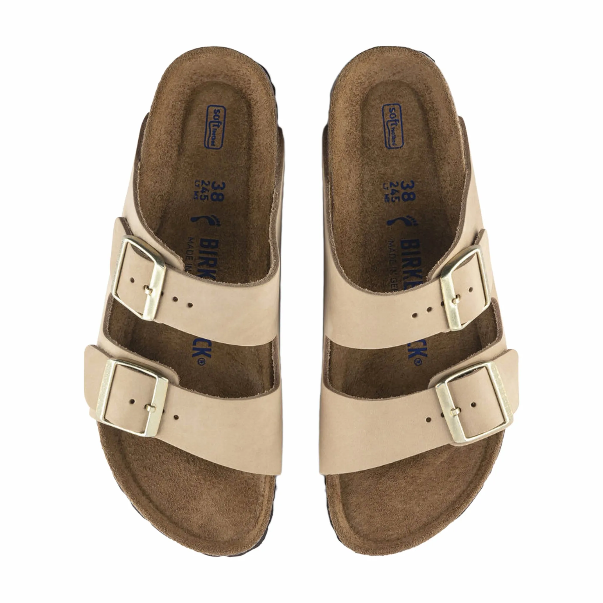 Birkenstock Women's Arizona Soft Footbed Nubuck Leather (Sandcastle)