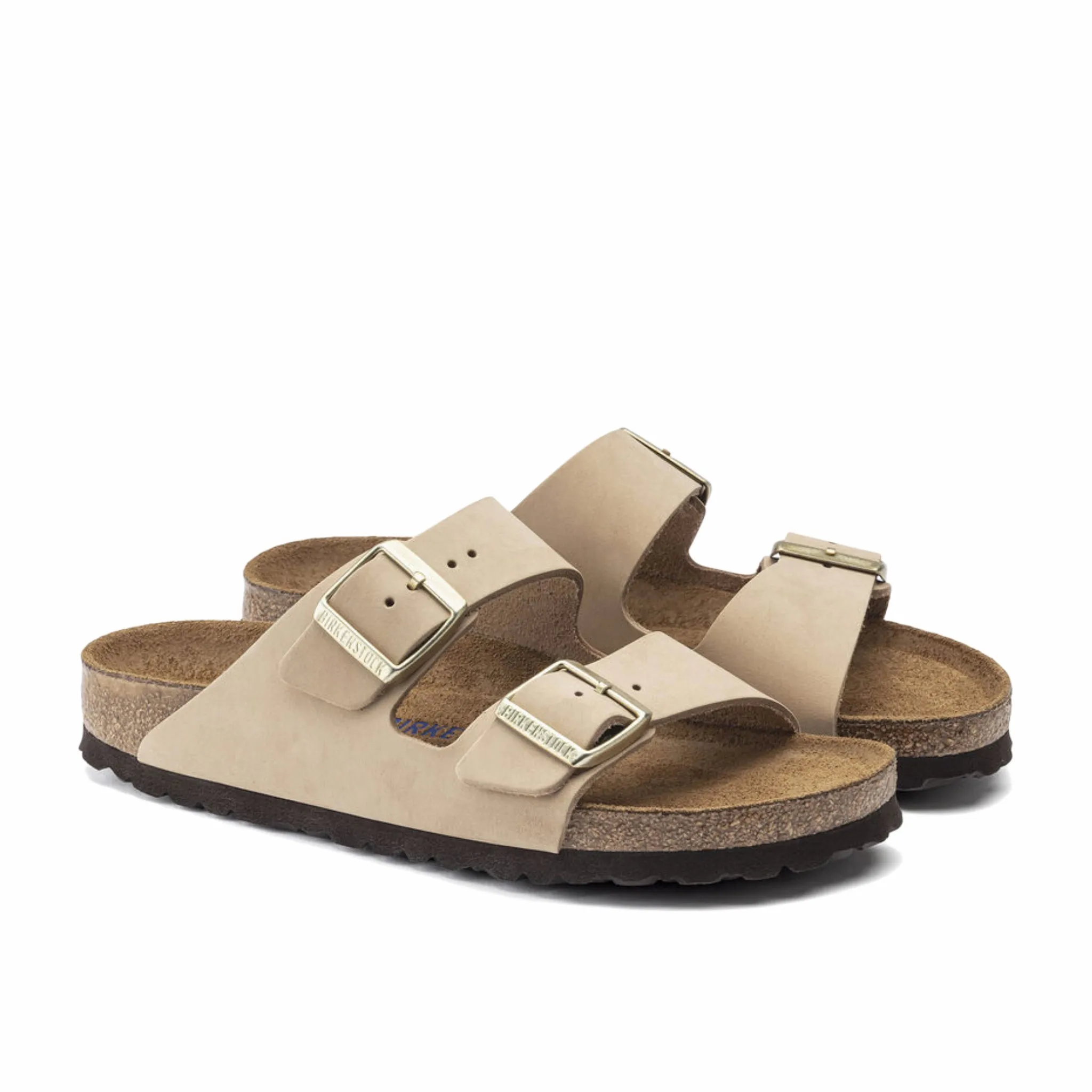 Birkenstock Women's Arizona Soft Footbed Nubuck Leather (Sandcastle)