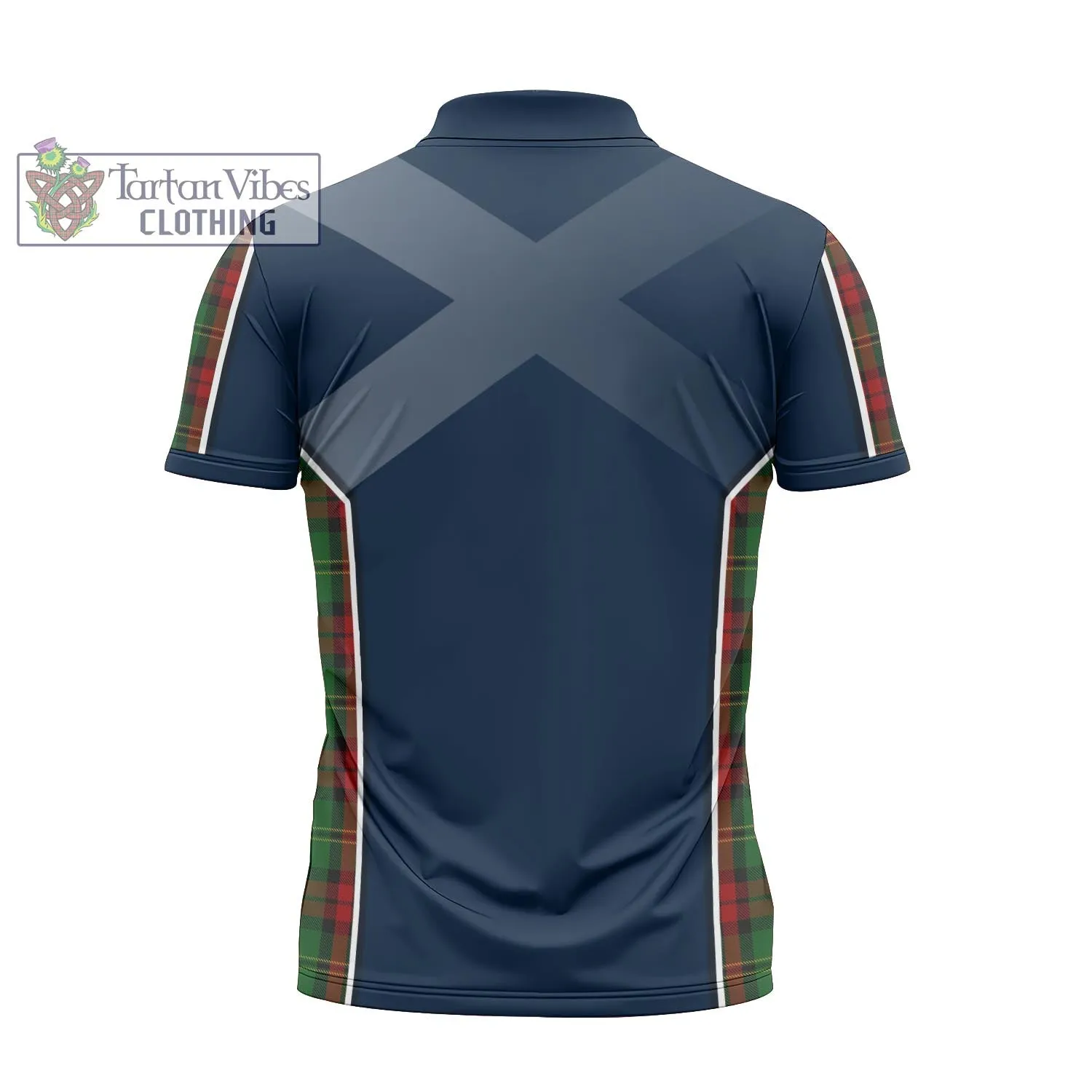 Blackstock Hunting Tartan Zipper Polo Shirt with Family Crest and Scottish Thistle Vibes Sport Style