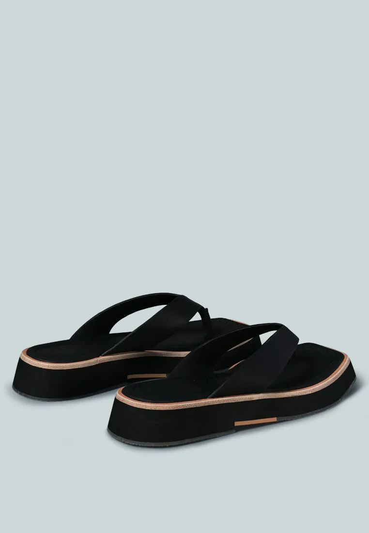 BLUNT Flat Thong Sandal in Black