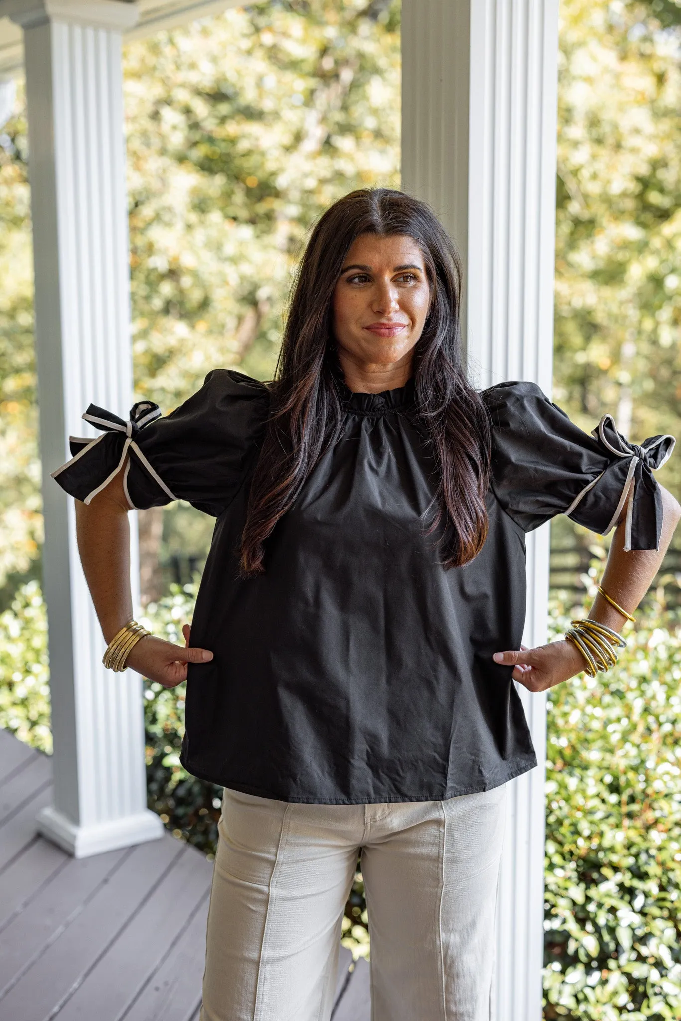 Bow Tie Fabulous Black Top