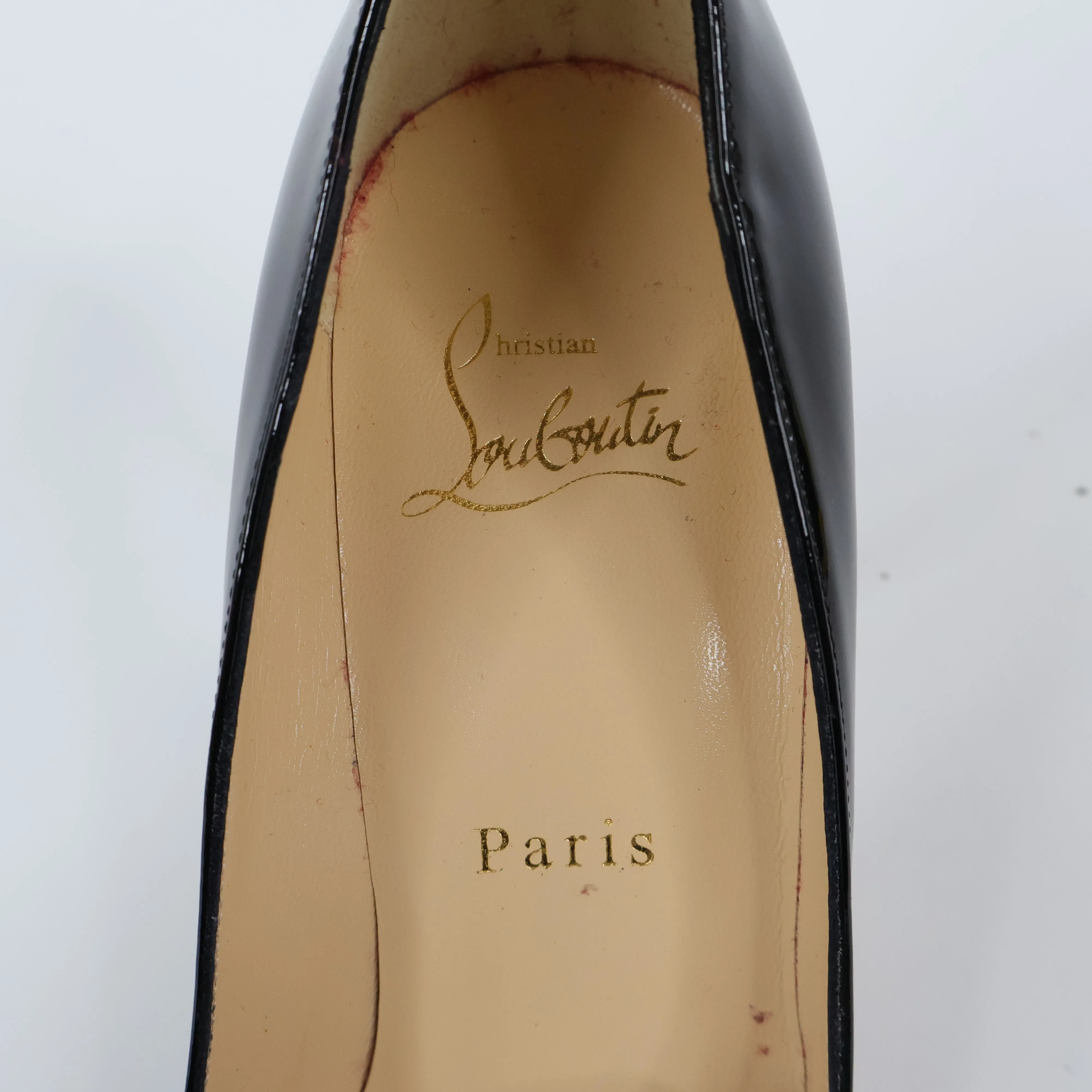 Christian Louboutin Velvet Madame Menule Patent Pumps Black 37