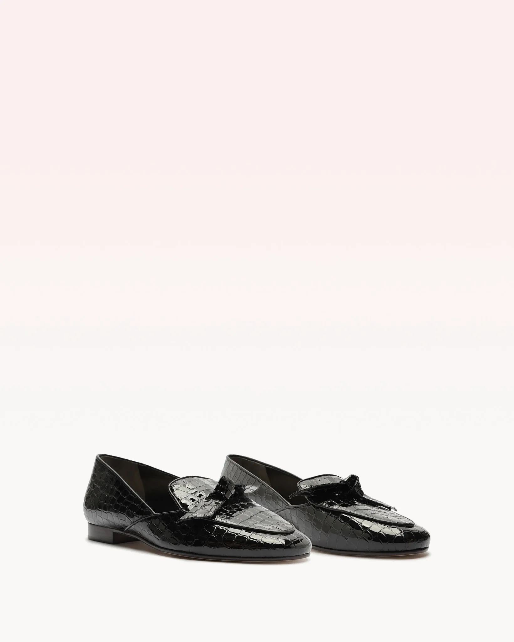 Clarita Belgian Crocco Loafer Black