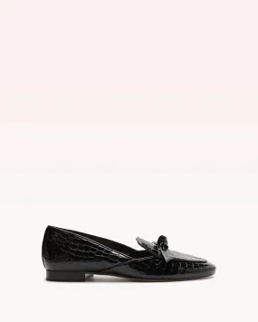 Clarita Belgian Crocco Loafer Black