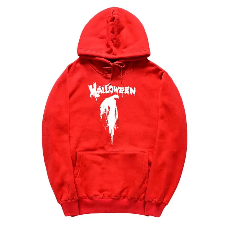 CORIRESHA Unisex Blood Print Hoodie Casual Long Sleeve Drawstring Halloween Sweatshirt