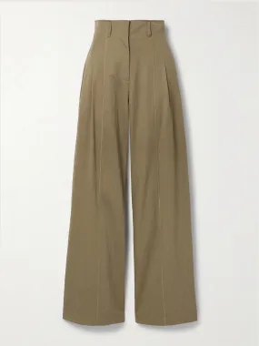 Delvine pleated Lyocell-blend twill wide-leg pants