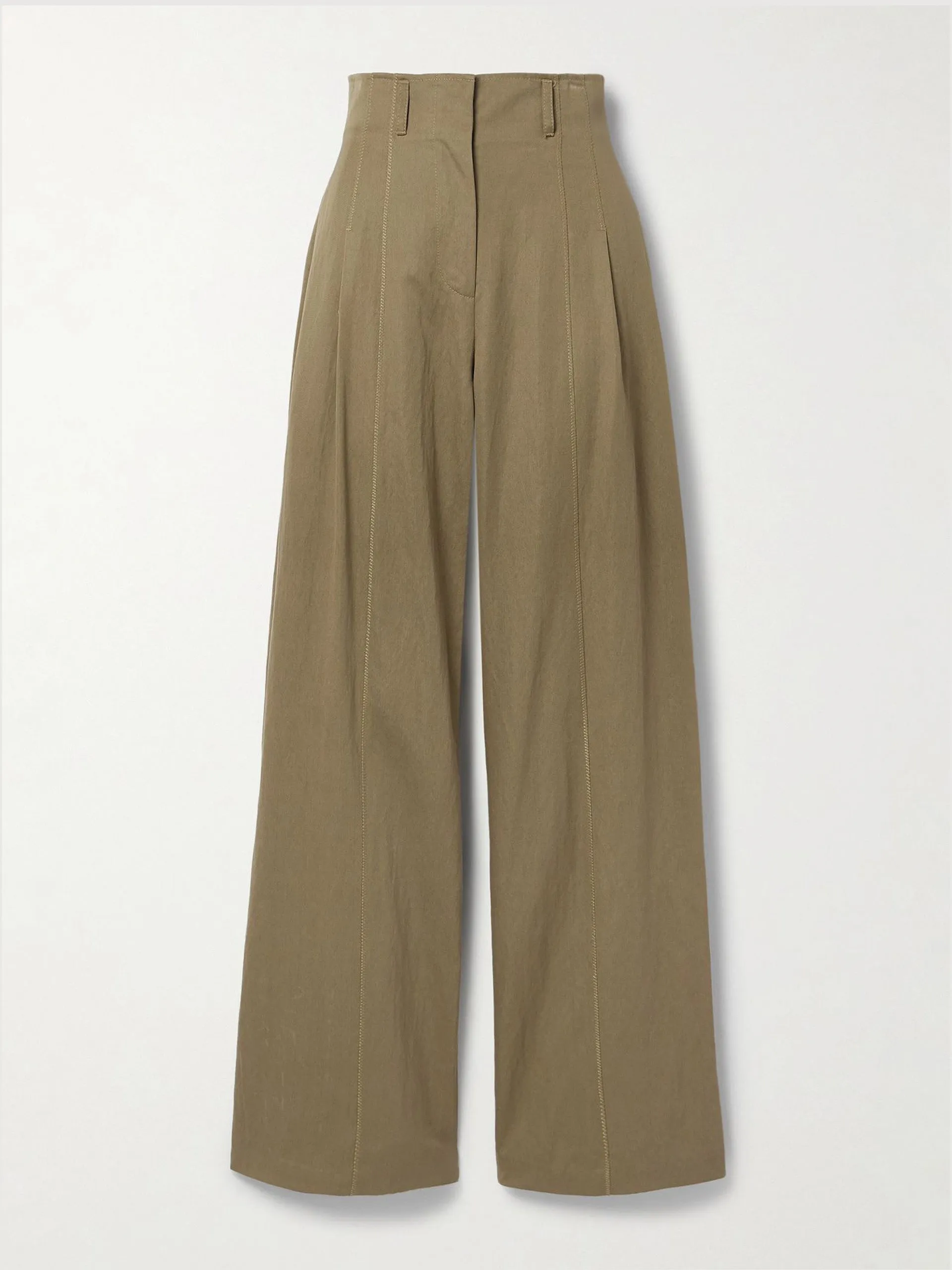 Delvine pleated Lyocell-blend twill wide-leg pants