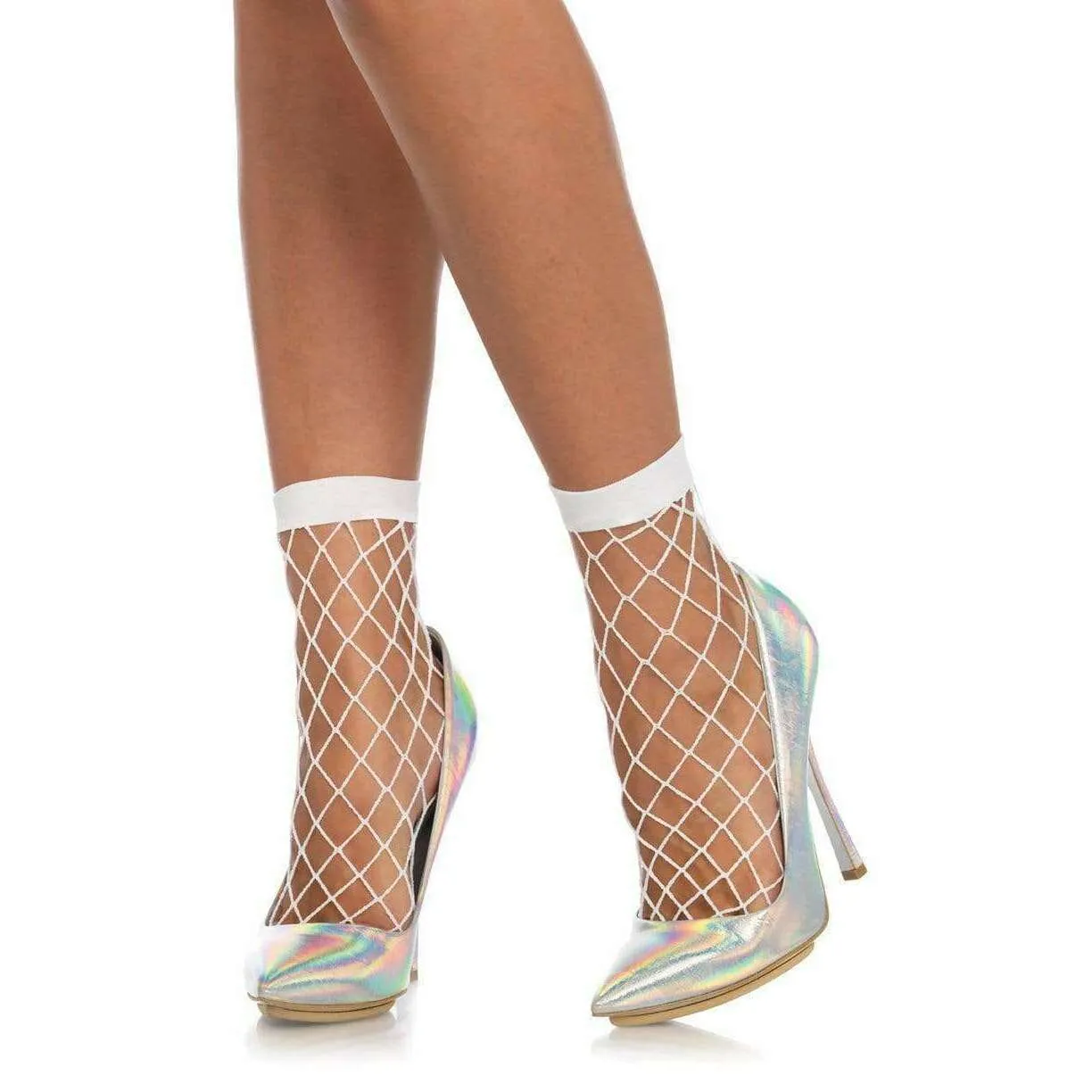 Diamond Fishnet Ankle Socks