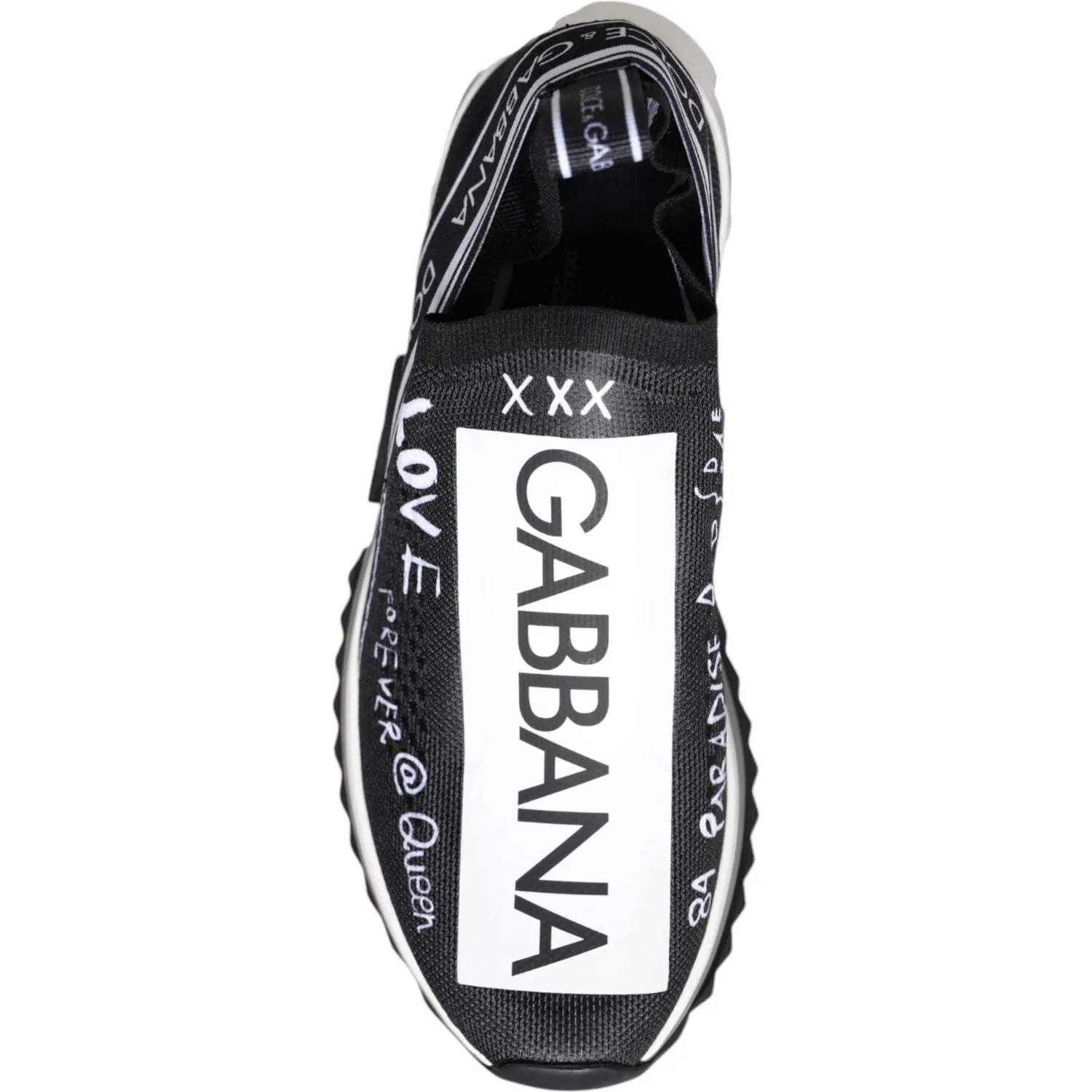 Dolce & Gabbana Black White Sorrento Low Top Sneakers Shoes