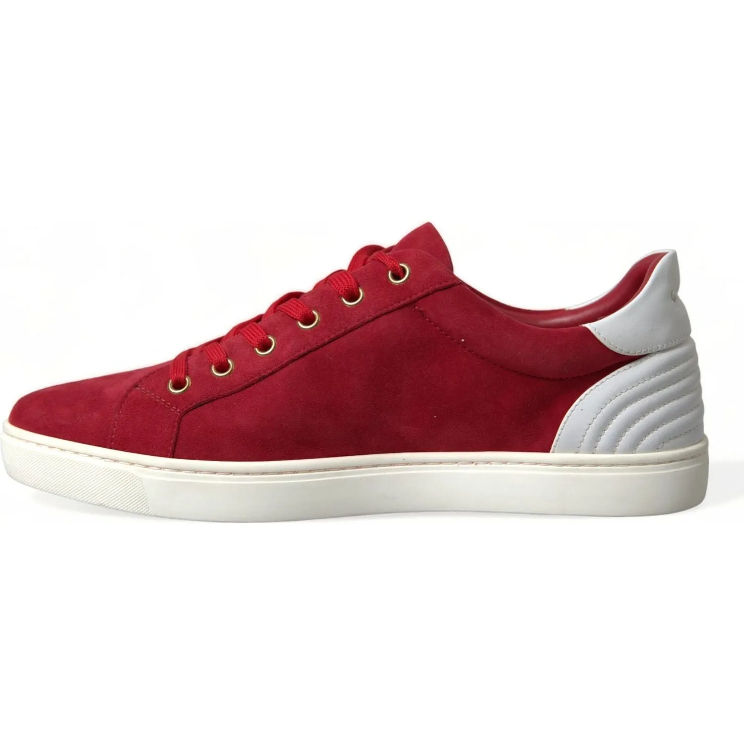 Dolce & Gabbana Elegant Red & White Low Top Sneakers